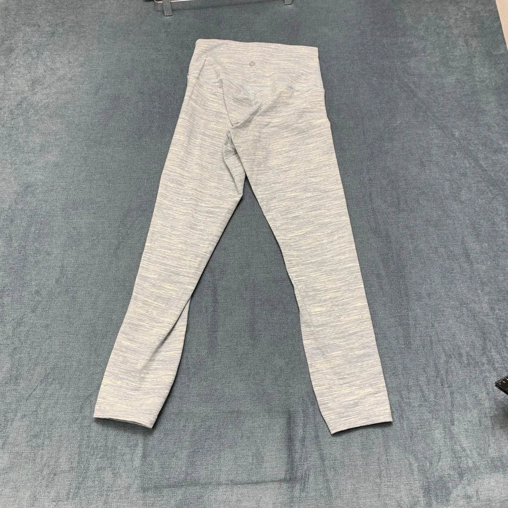 Lululemon Leggings Womens 22 White Blue Space Dye Athletic Gym Training Workout